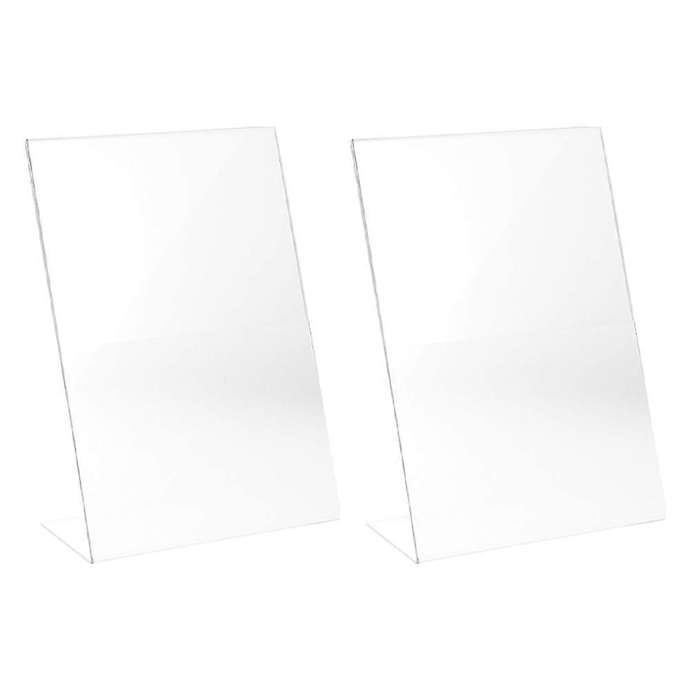 Display Sign Holder Clear Poster Menu Holders For Office Material Space-Saving 2Pcs