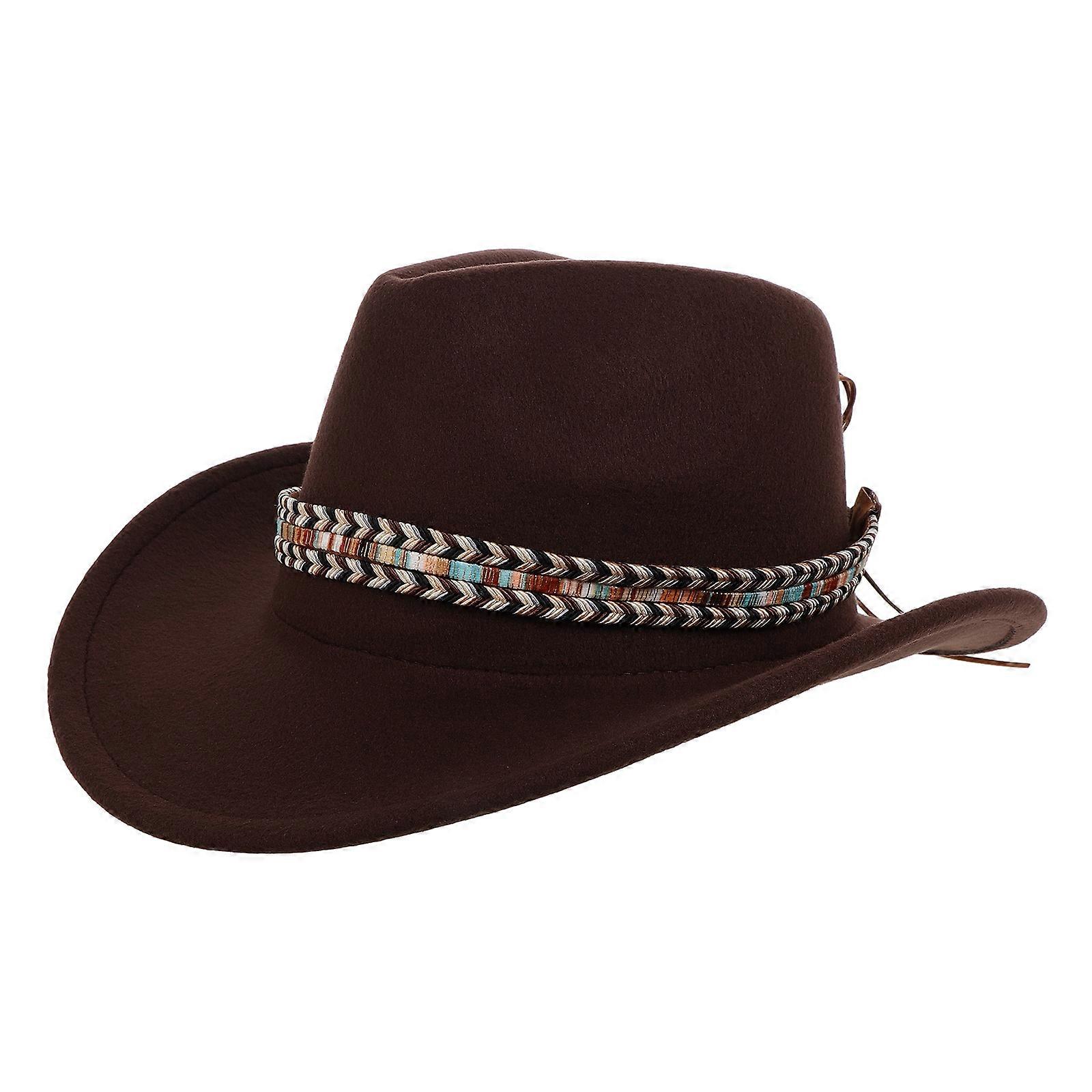 Western Style Cowboy Hat for Decoration Versatile Multi Color Polyester Wide Brim 10.5 Inches