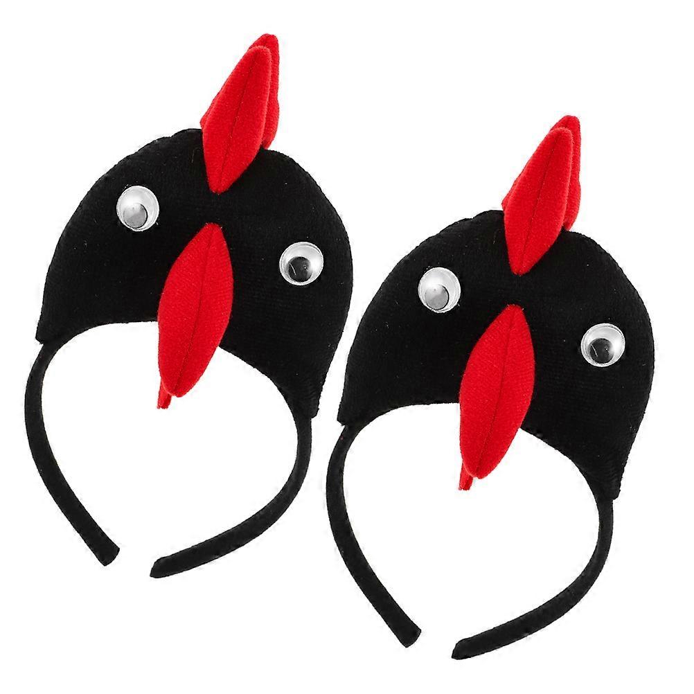 Cute Black Chicken Headband for Halloween Plush Plastic Decorations Party Costume Prop