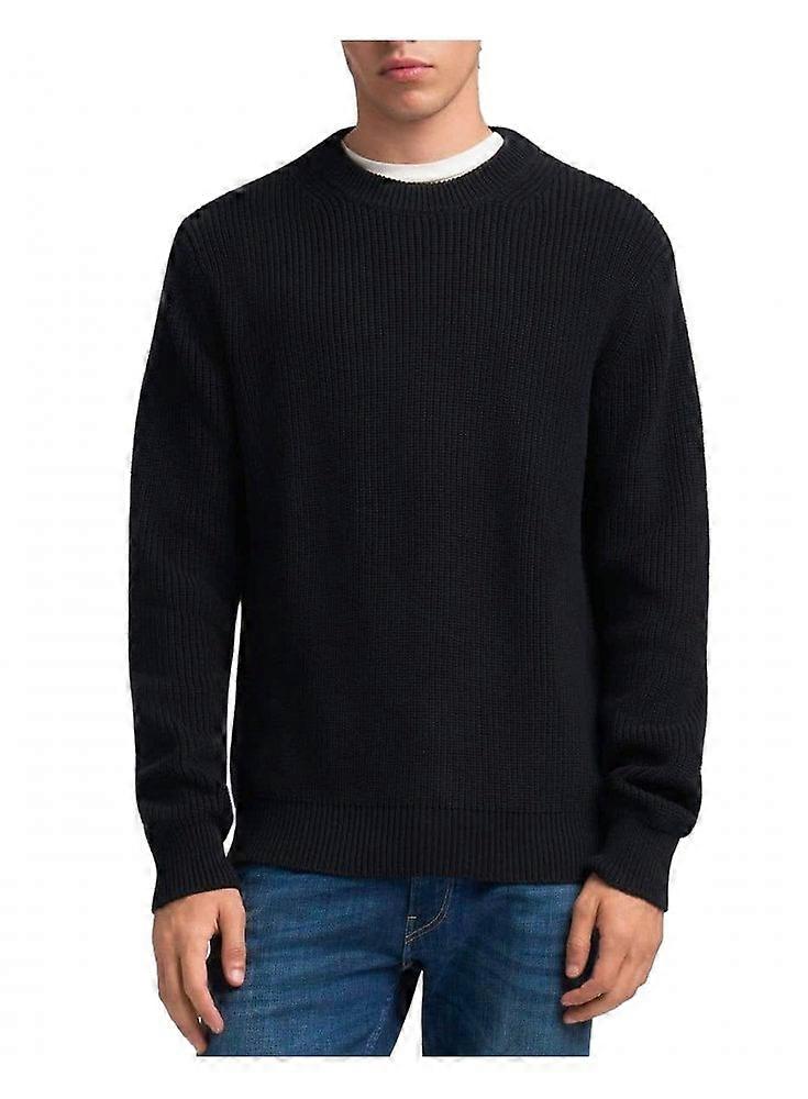 Men's Replay Chunky Knit Jumper Dark Navy