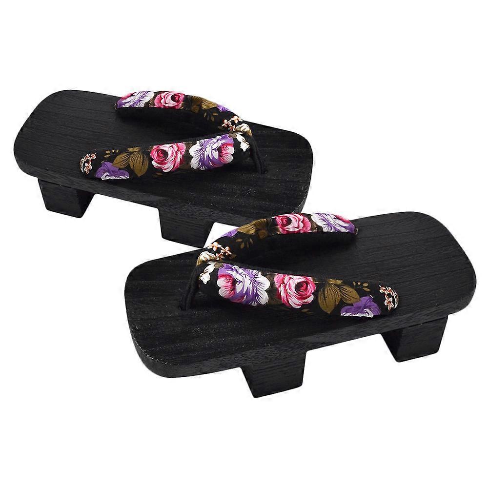 Black Synthetic Material Flip Flops with Slip-on Design for Home Use Size 23CM 9.039Inch