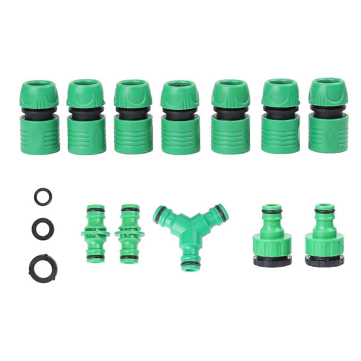Garden Hose Connector Set with 9Pcs Quick Connectors 1/2" for Household Use Plastic