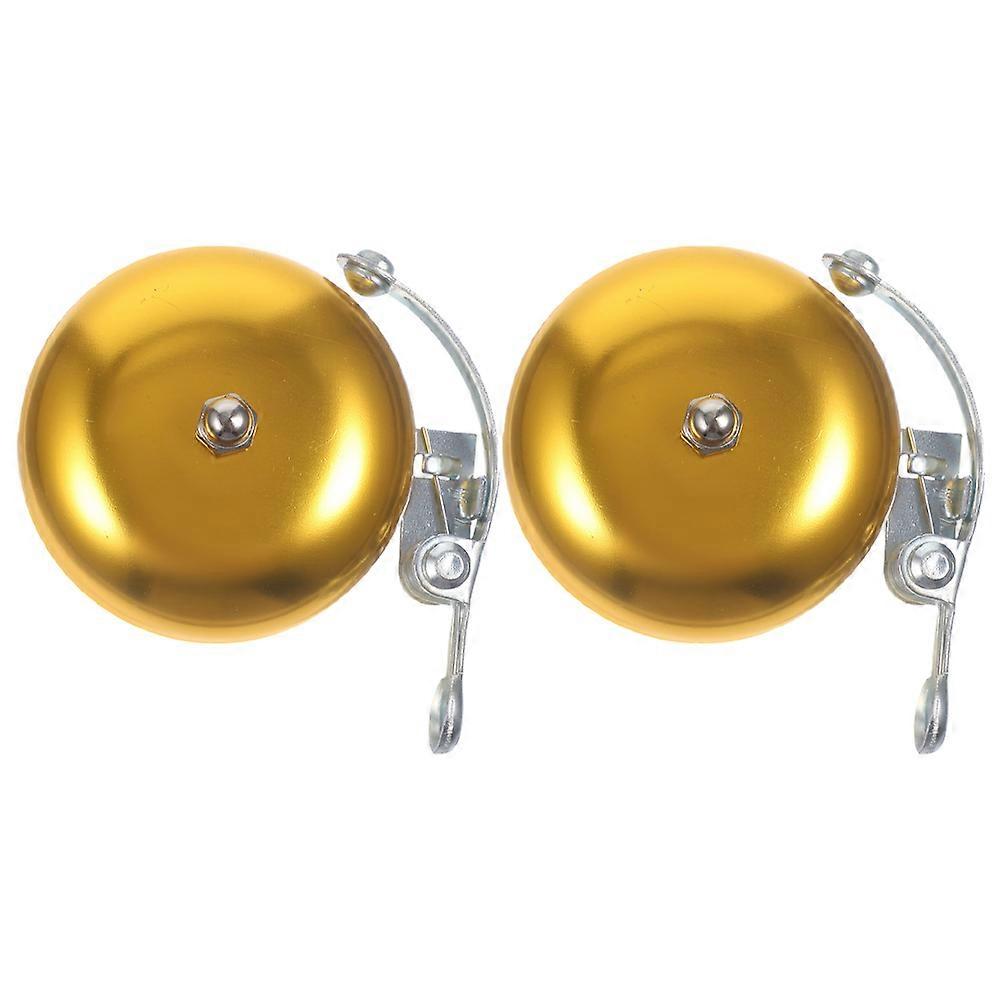 Loud Clear Sound Bicycle Bell Set of 2 in Golden Aluminum Alloy for Bikes with Durable Design and
