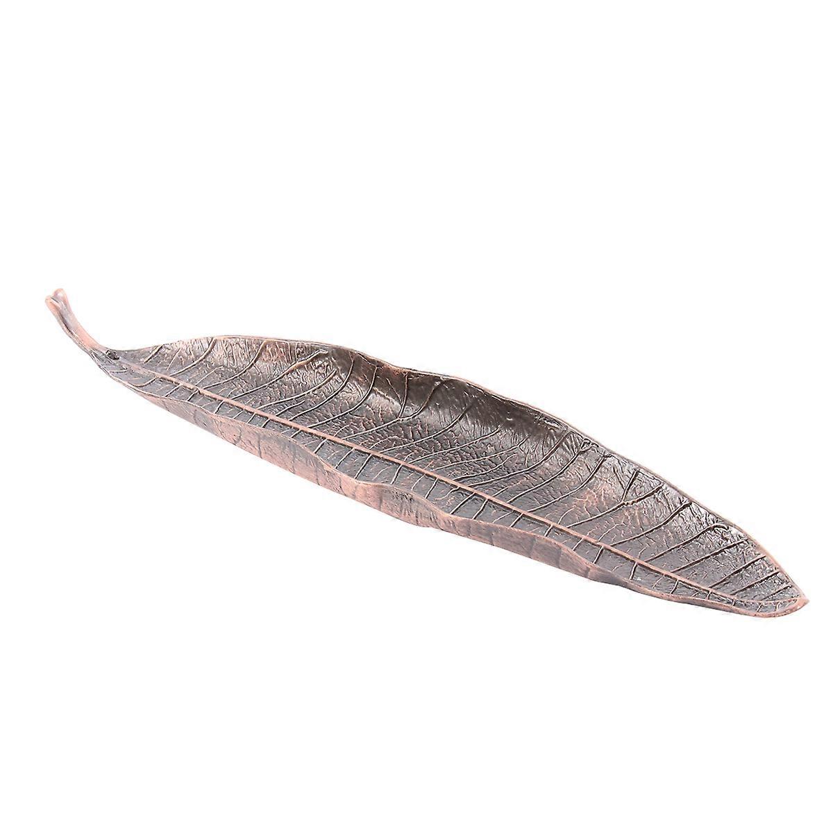 Coffee Alloy Incense Burner with Elegant Leaf Design for Daily Use Home Decoration 4.72x3.15x1.97inch