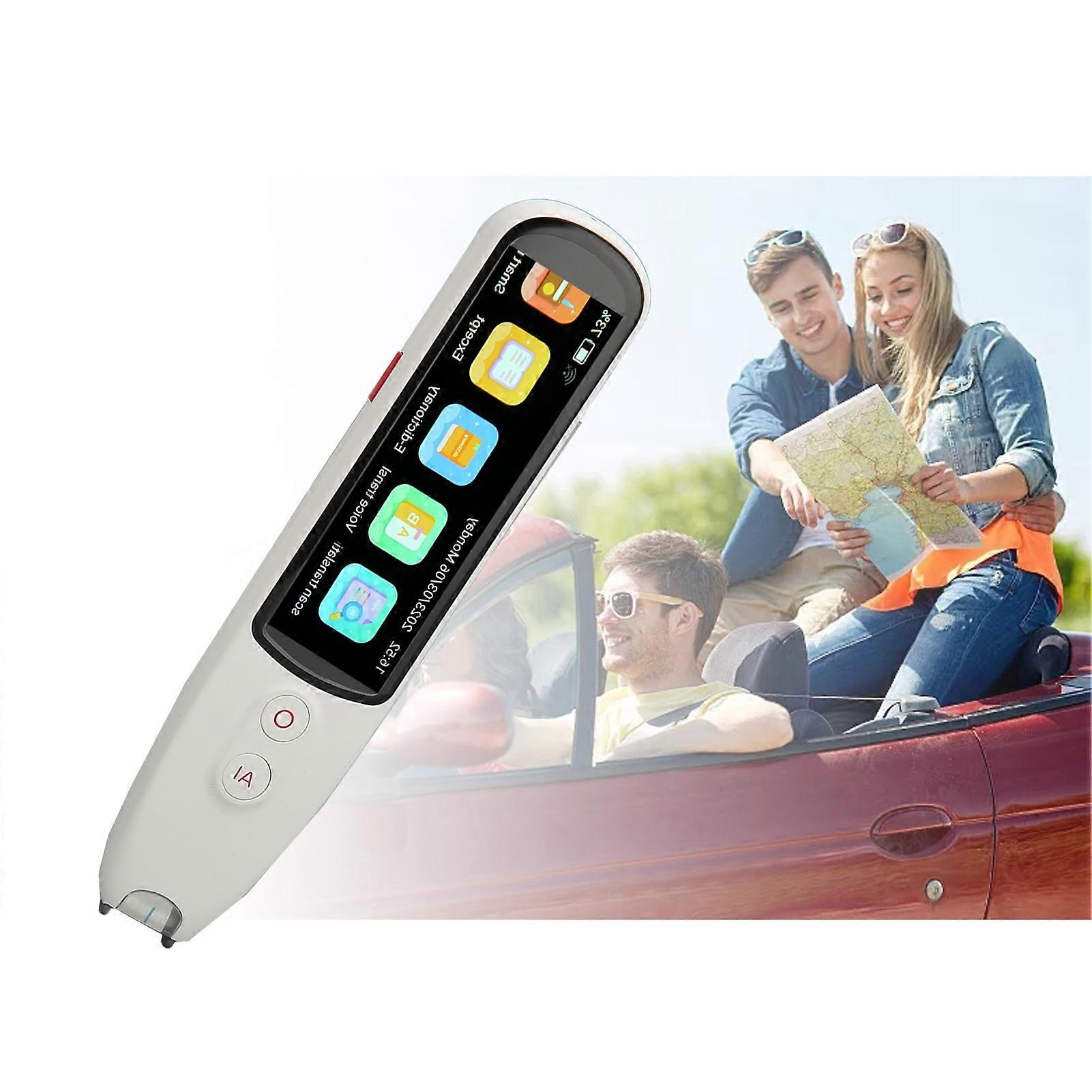 翻译笔支持 BT WiFi 1GB 8GB 134 在线语音翻译扫描阅读器笔，带 3 英寸高清屏幕白色