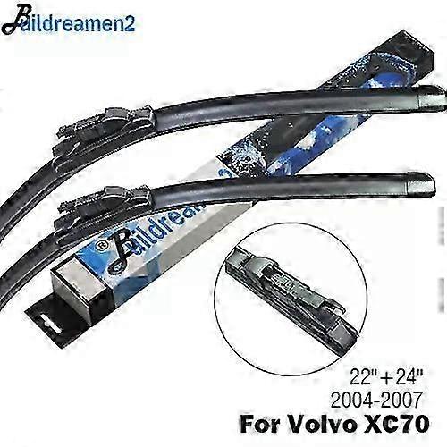Compatible Buildreamen2 Car Wiper Blade Rubber Front Windscreen Wiper For Volvo XC70 Fit J Hook / Push Button / Pinch Tab Arms 2000-2016