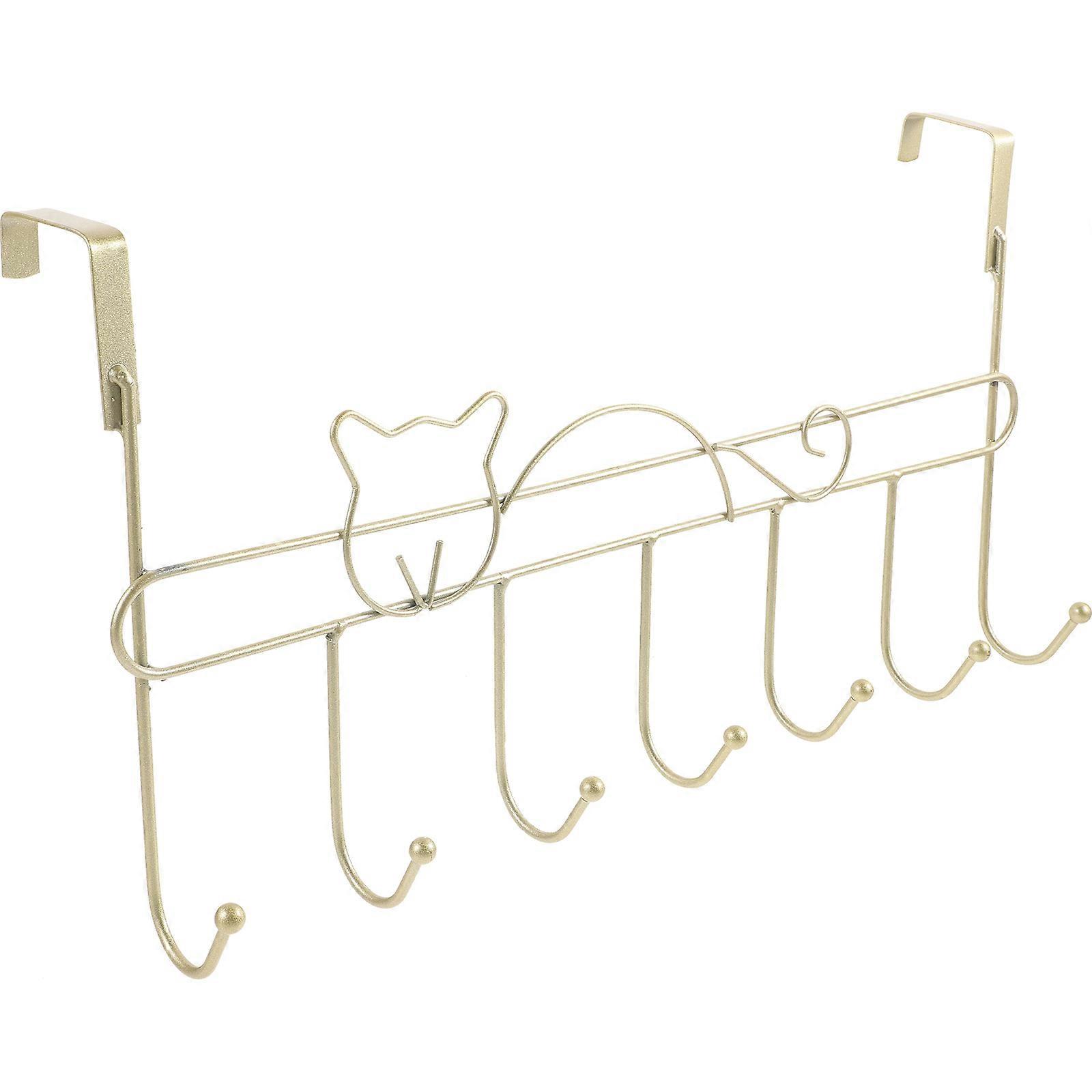 Vintage Style Cat Shaped Iron Hook for Storage Golden Creative Design and 1 Pc