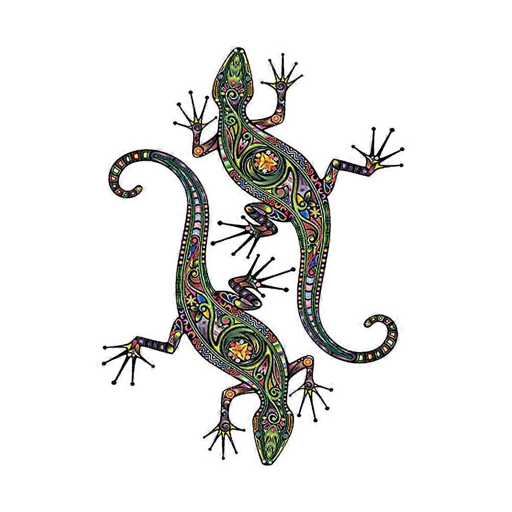 2pcs Funny Gecko Stickers Colorful PVC Decorative Stickers Durable Creative Design for Home Car Luggage Cases Easy Application Smooth Surfaces