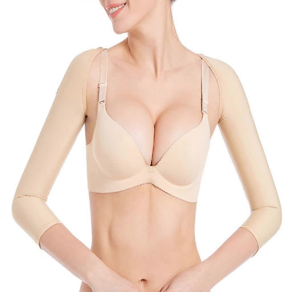 Upper Arm Shaper Post-Operative Slimming Compression Sleeves For Women Beige Shapewear Top With Posture Corrector