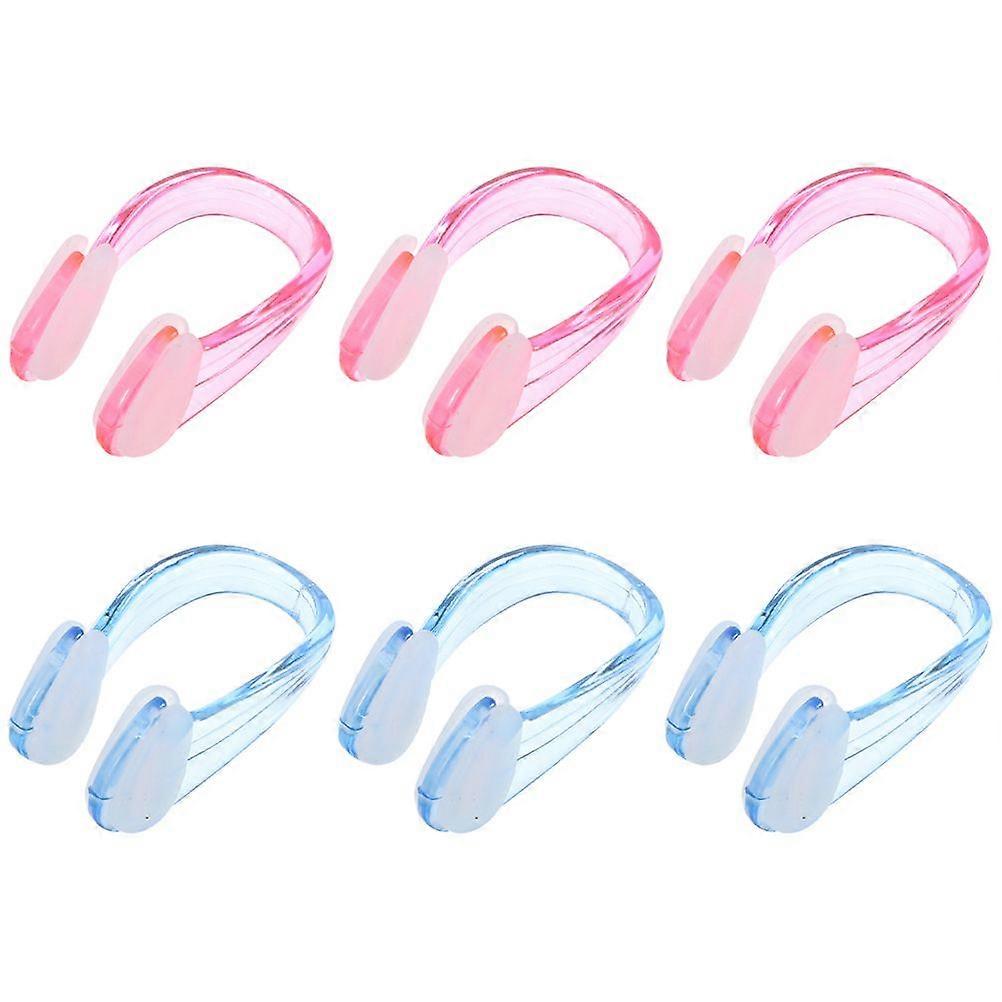 6 st. näsklämma för simning, bärbar näsklämma för simning, silikon, näsklämma för vuxna