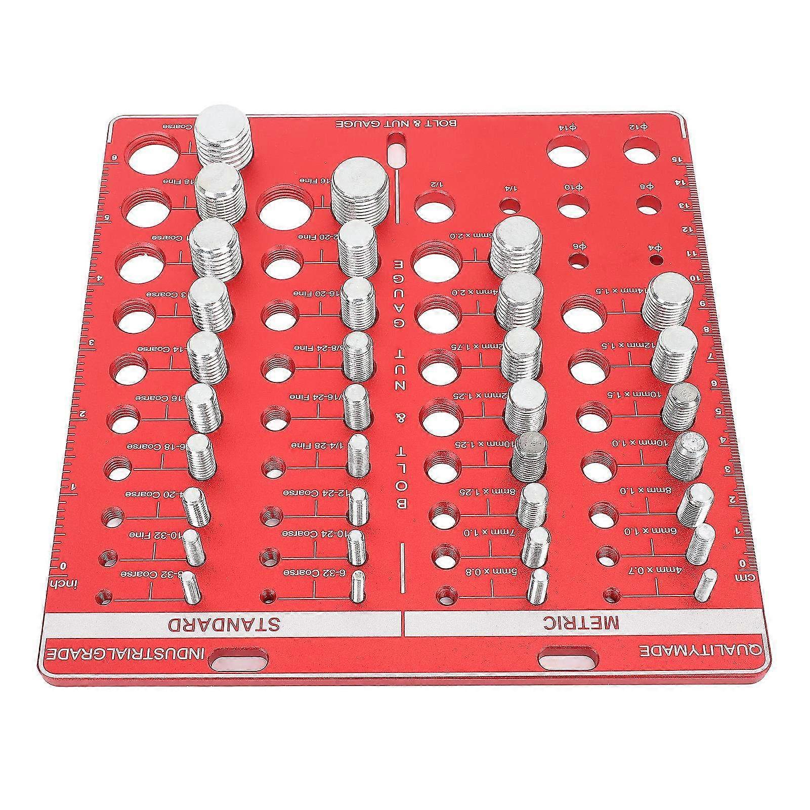 34PCS Aluminum Alloy Screw Nut & Bolt Thread Checker - High Accuracy Measuring Tools for Identifying & Verifying Thread Sizes