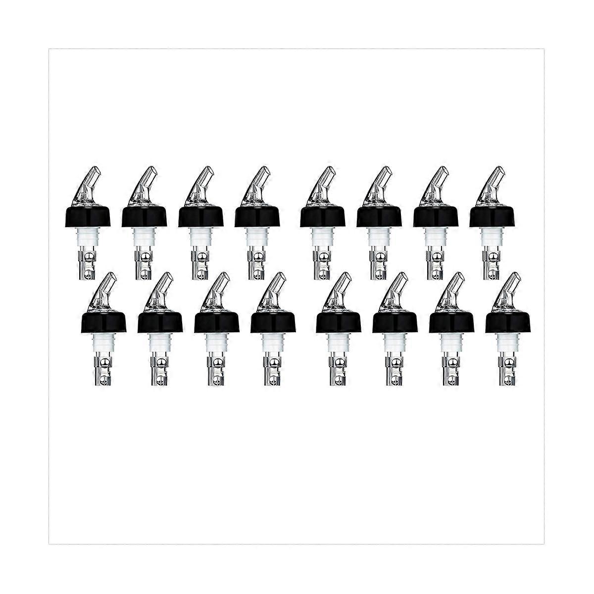 16 Pieces Automatic Measured Bottle Pourer, Spout Bottle Pourer with Tail and Collar, Liquor Bottle