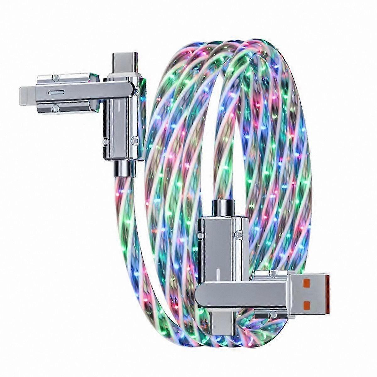 Multicolor LED Fast Charging USB Cable, 100W Starry Sky Design Power Cord