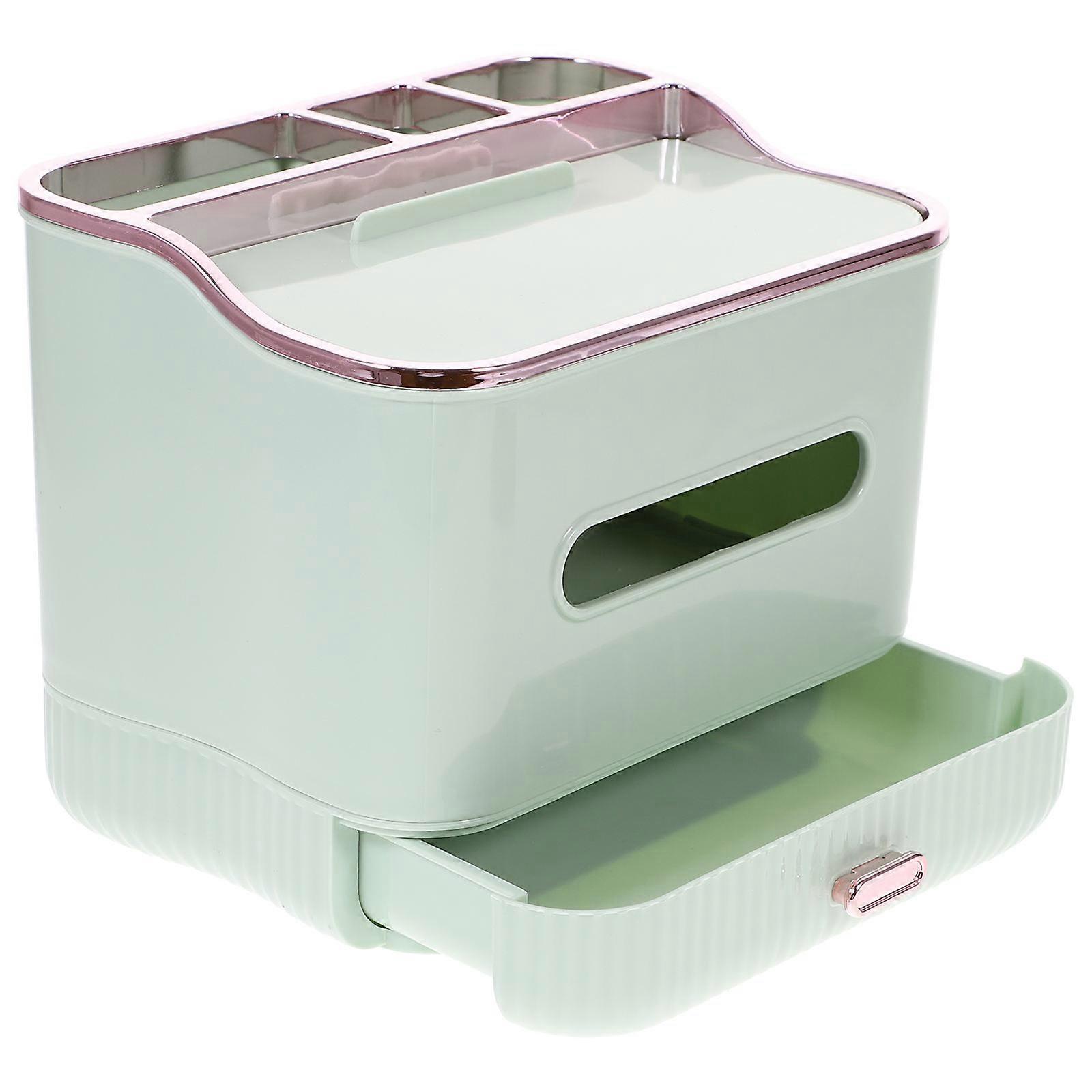 Grüne Taschentuchbox-Abdeckung mit Aufbewahrung für den Heimgebrauch PP-Material Leicht 7,8 x 4,9 Zoll