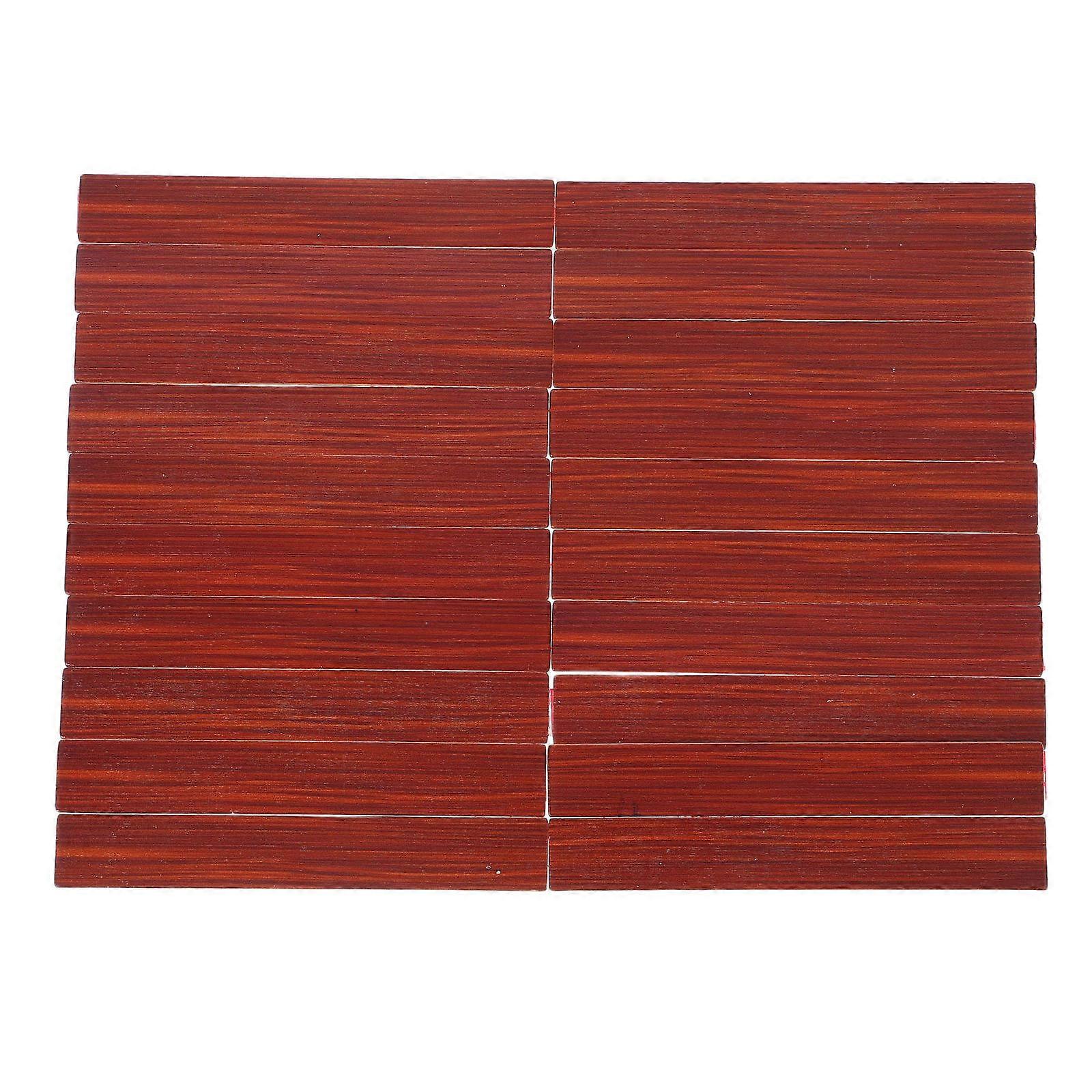 Rectangular 20Pack Dollhouse Wood Flooring Applicable For Model Scenes Dark Red DIY Capable Floor Tiles