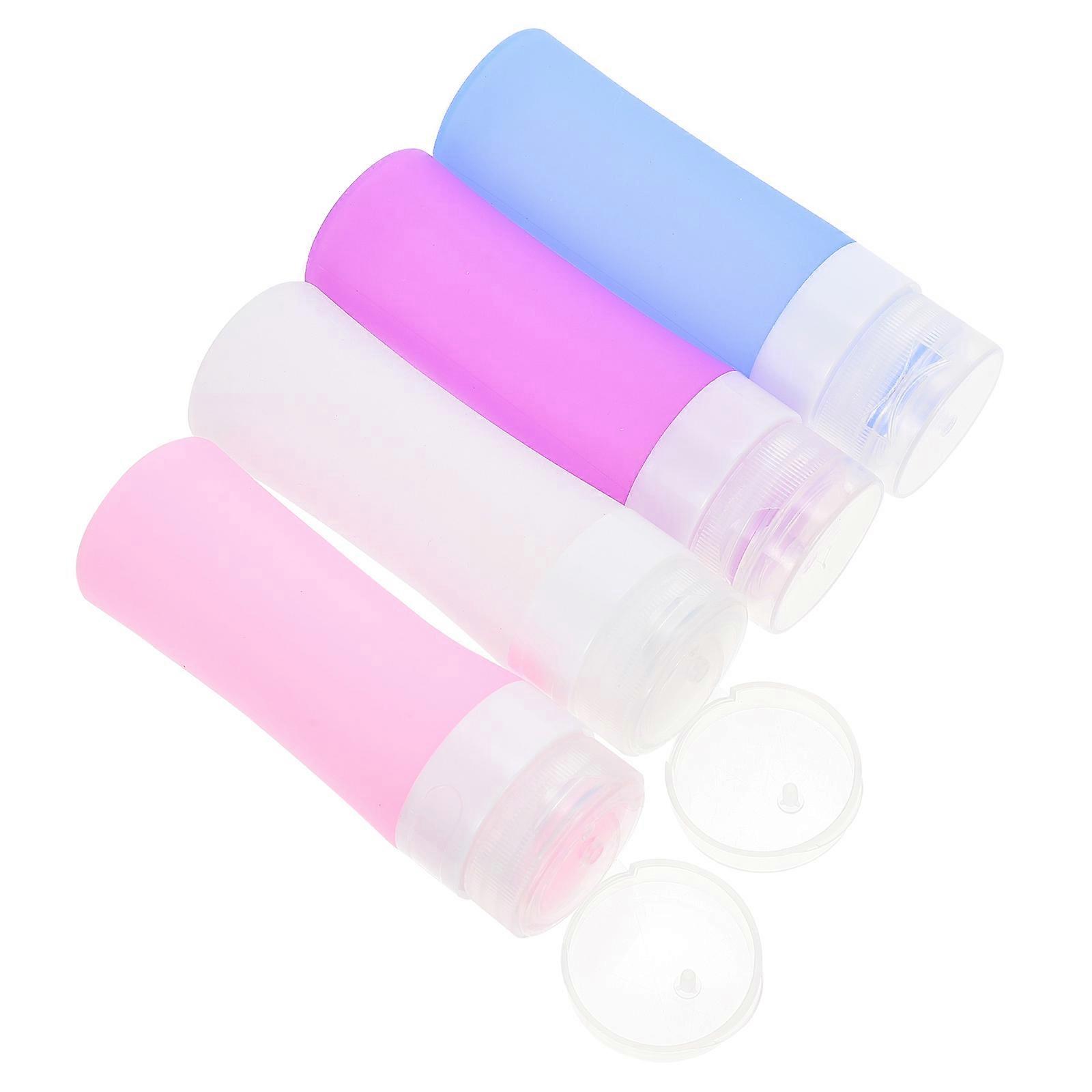 Travel Toiletry Bottles Made of Silicone for Storage Use Assorted Color 1 Set