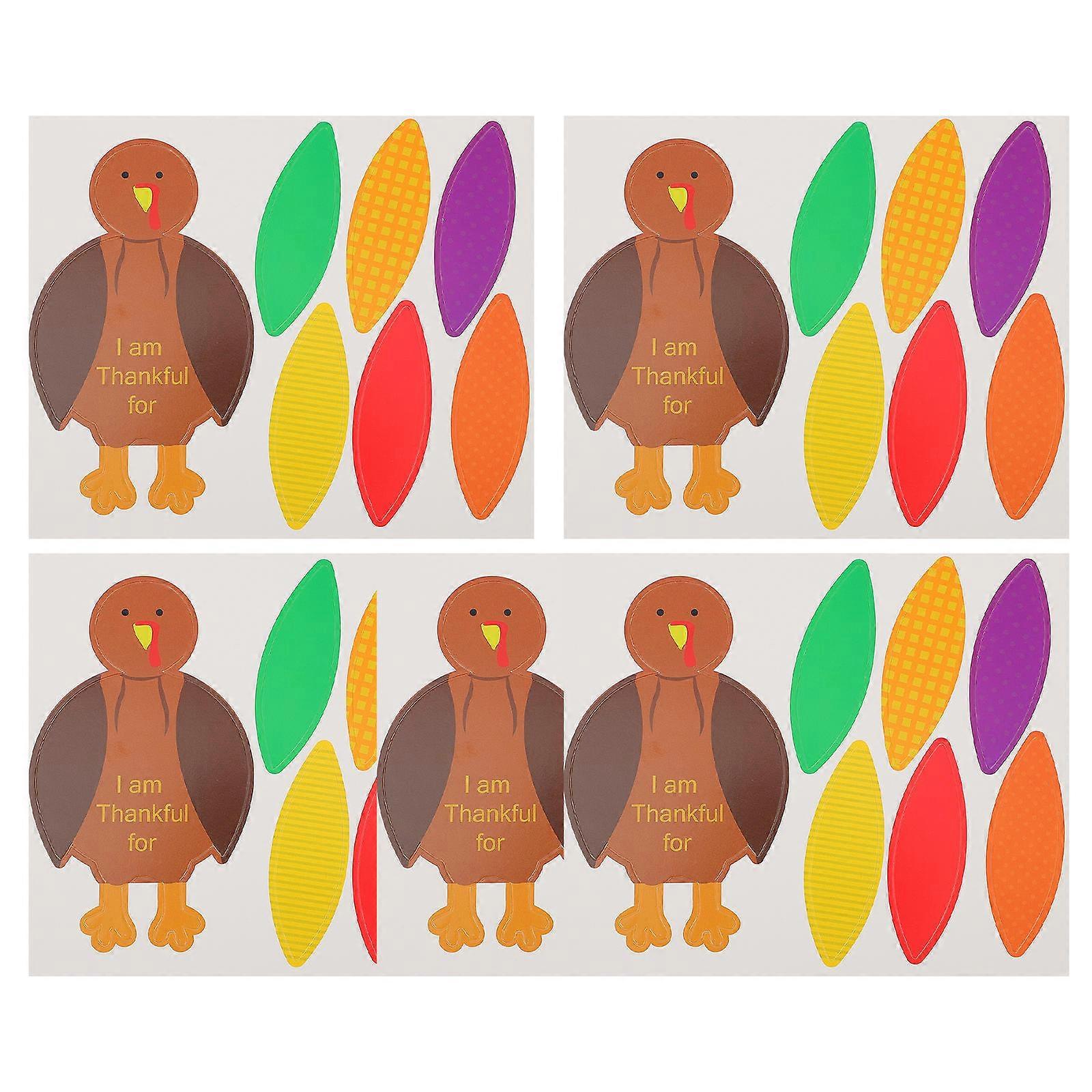 Thanksgiving Party Accessories 5 Pcs Colorful Turkey Toys Great For Photo Shooting Window Decoration