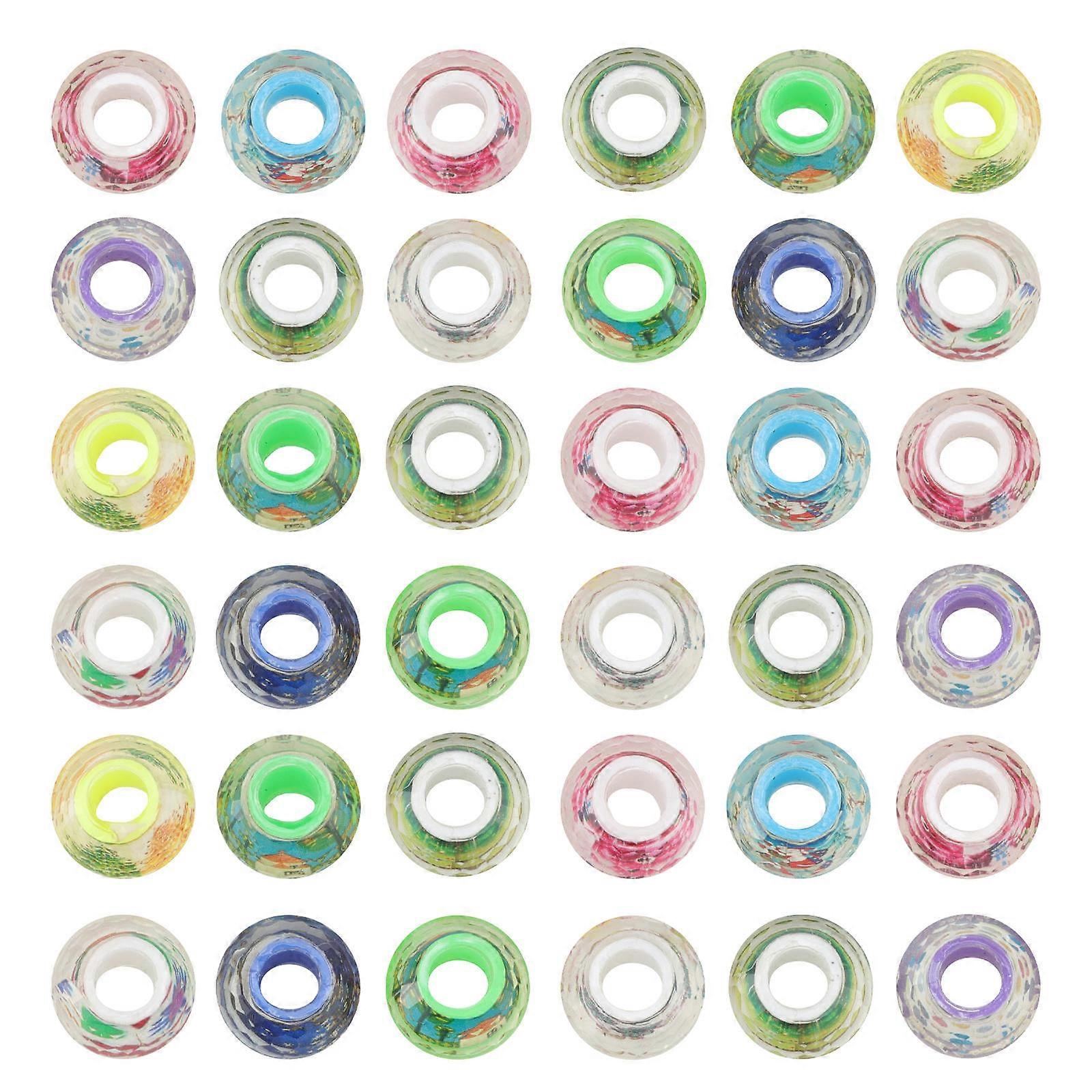 Large Hole Beads For Jewelry Making 100Pcs Assorted Color Christmas Theme Craft Accessories Durable Lightweight