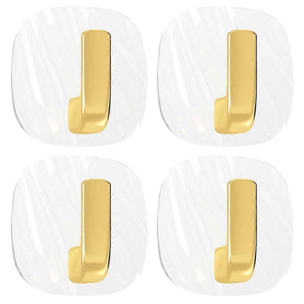 4pcs Self Adhesive Acrylic Hooks for Coats, Towels & Bags – No Drill Wall Hooks for Bathroom, Hallway & Kitchen – Lightweight & Smooth Design