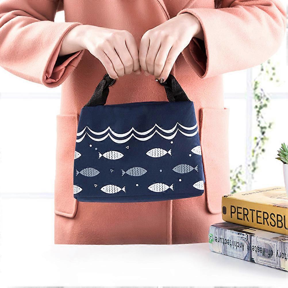 Strong Waterproof Insulated Tote Bag Zippered Lunch Bag for Picnics with Navy Color and Spacious Design 1Pack