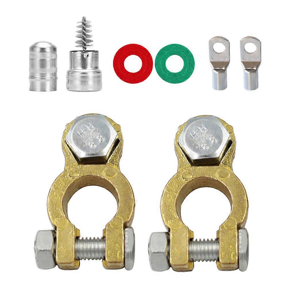 Battery Terminal Connectors with Quick Release Clips and Washers – Top Post Kit for Cars, RVs, and Boats