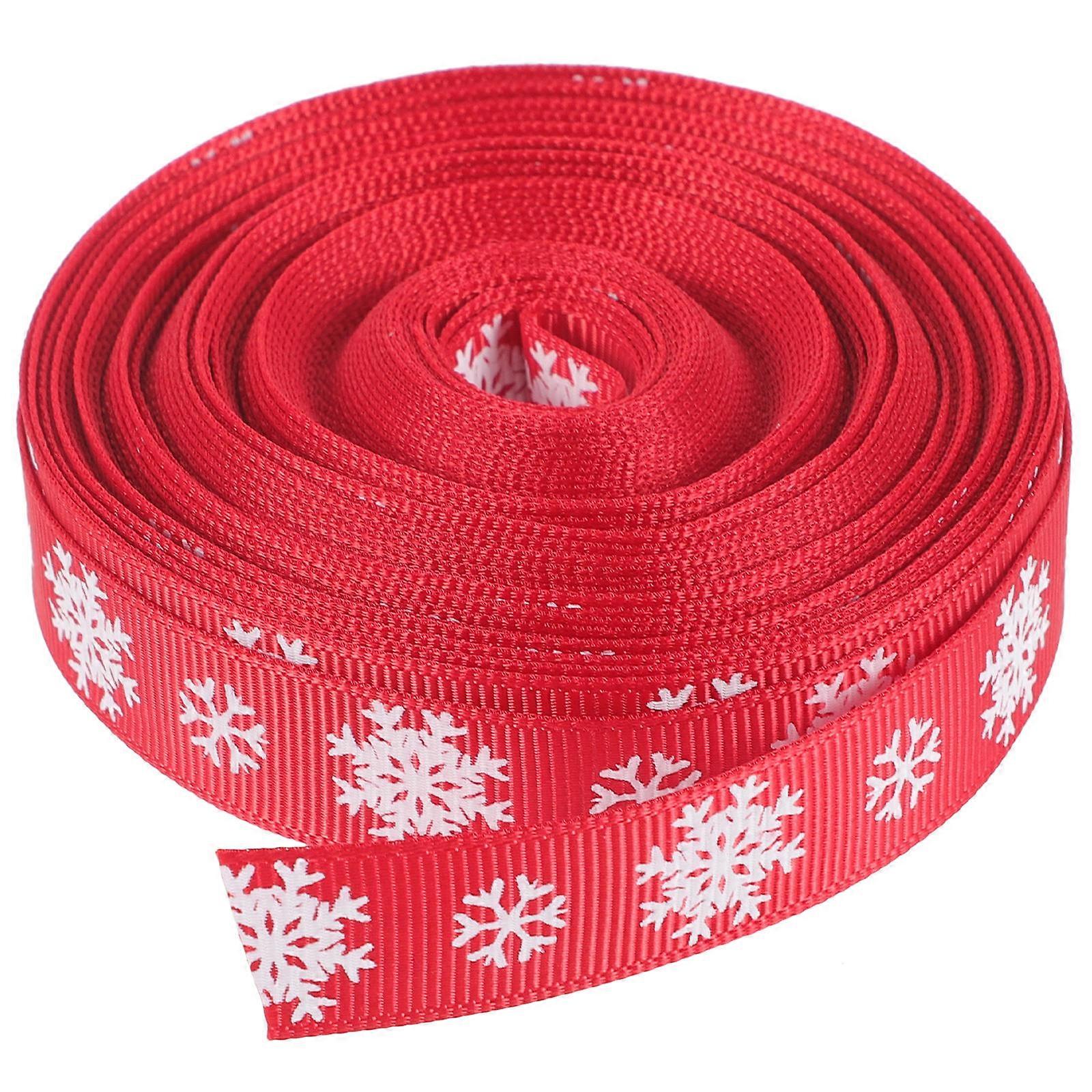 Snowflake Pattern Ribbon For Christmas Decoration 1 Roll Yards Ideal For Gift Wrapping