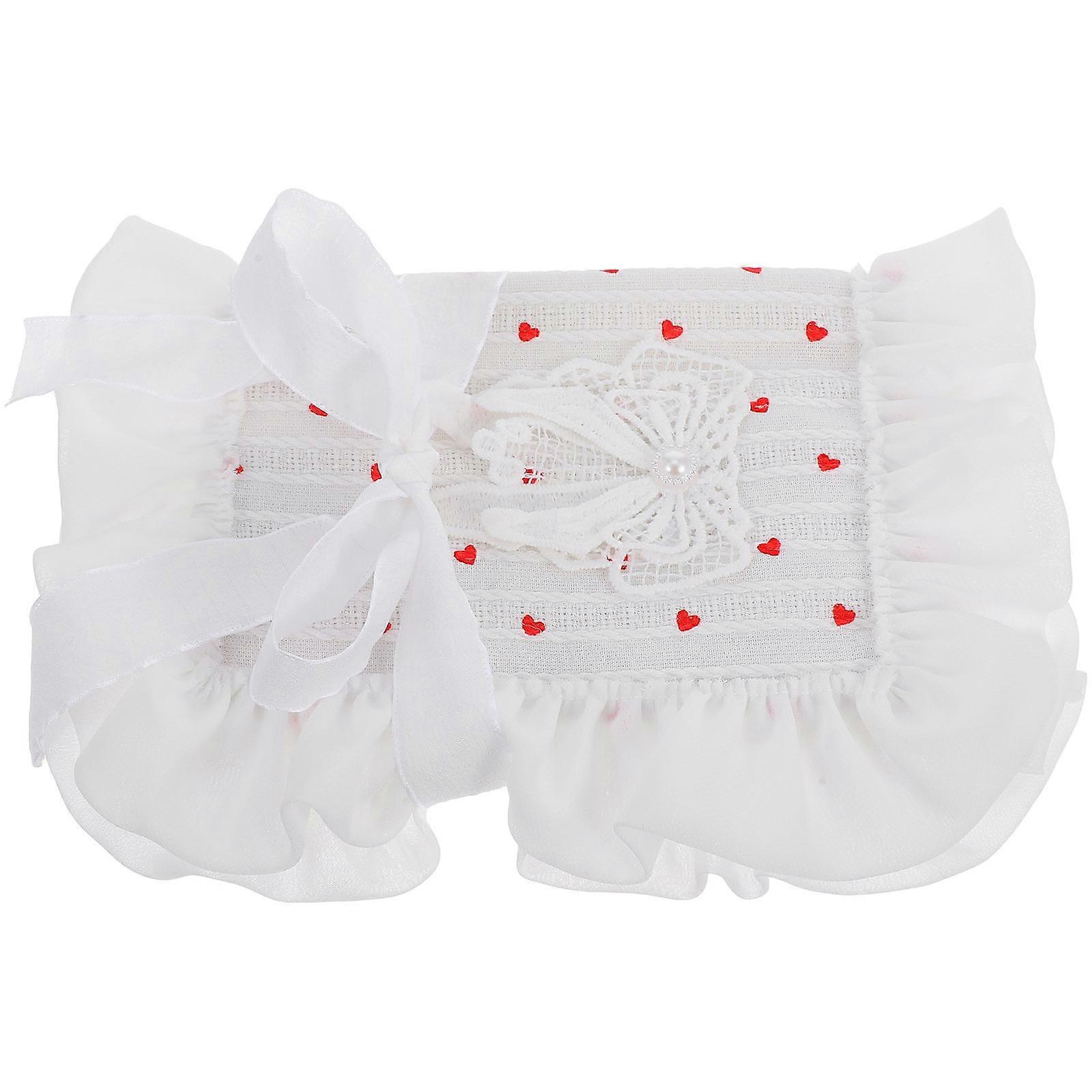 Elegant Fabric Book Cover with Heart Design and Bow for Journals Notebooks and Textbooks Lace 8.5 x 11 inches