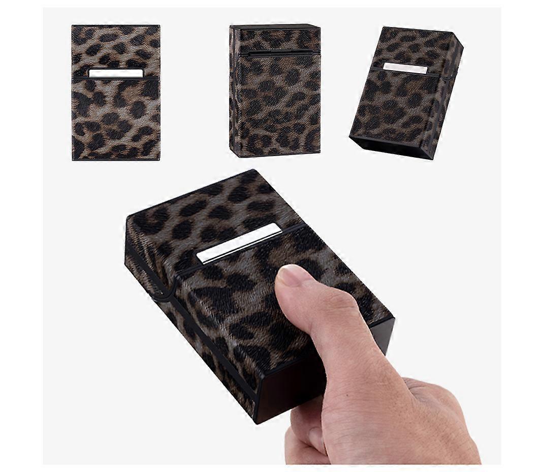 Leopard print cigarette case 20 pieces creative cigarette case flip cover portable soft pack cigarette case protective shell