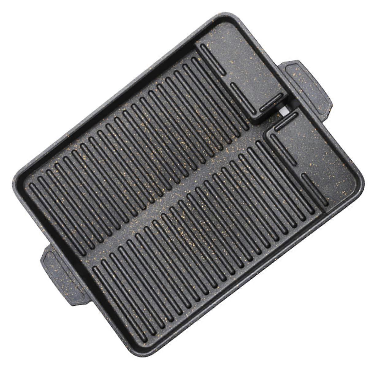 Nonstick Grill Pan Aluminum Alloy Square For BBQ With Even Heat Distribution Easy To Clean 1-Piece For Gatherings