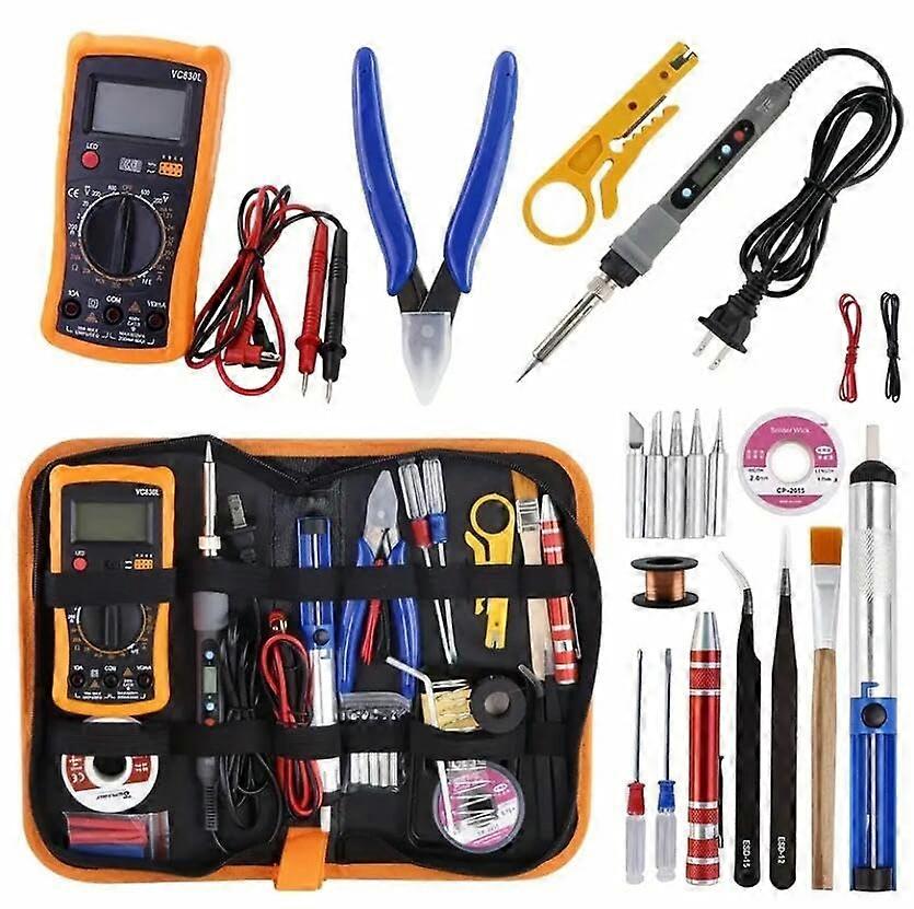 XL830L 80W Soldering Iron Kit with Temperature Control and Multimeter - Precision Multi-Function Soldering Kit