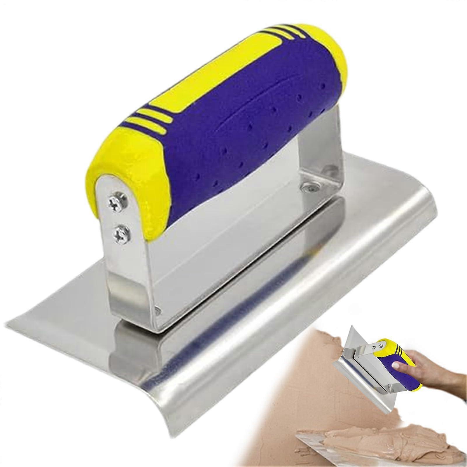 Stainless Steel Concrete Edging Tool Set - Soft Grip Trowel for Straight Edges and Chamber Corners, 36-Inch Length