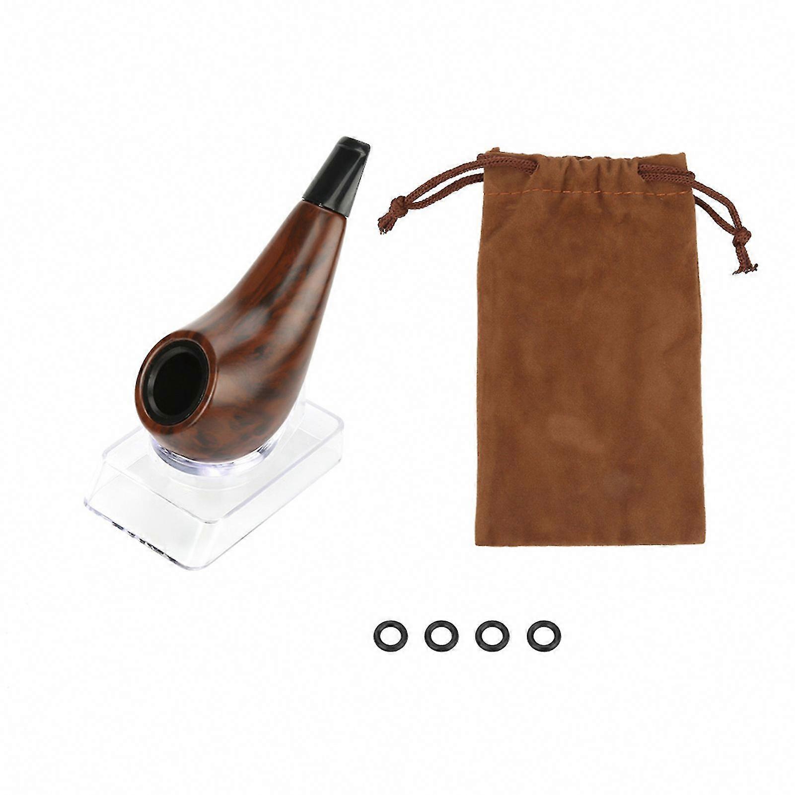 Mini Short Pole Phenolic Plastic Cigarette Cigar Smoking Pipe with Stand