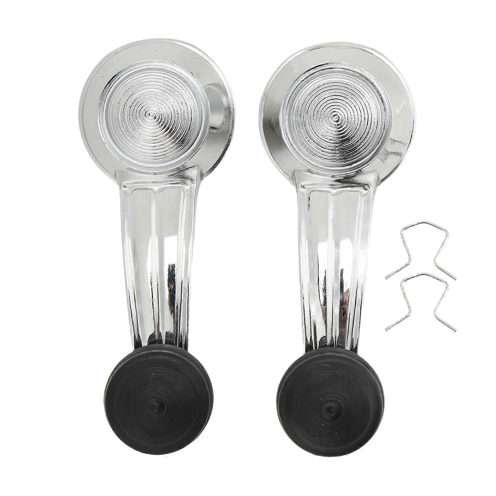 2Pcs Chrome Metal Door Window Crank Handle Replacement for Cadillac Cimarron Eldorado