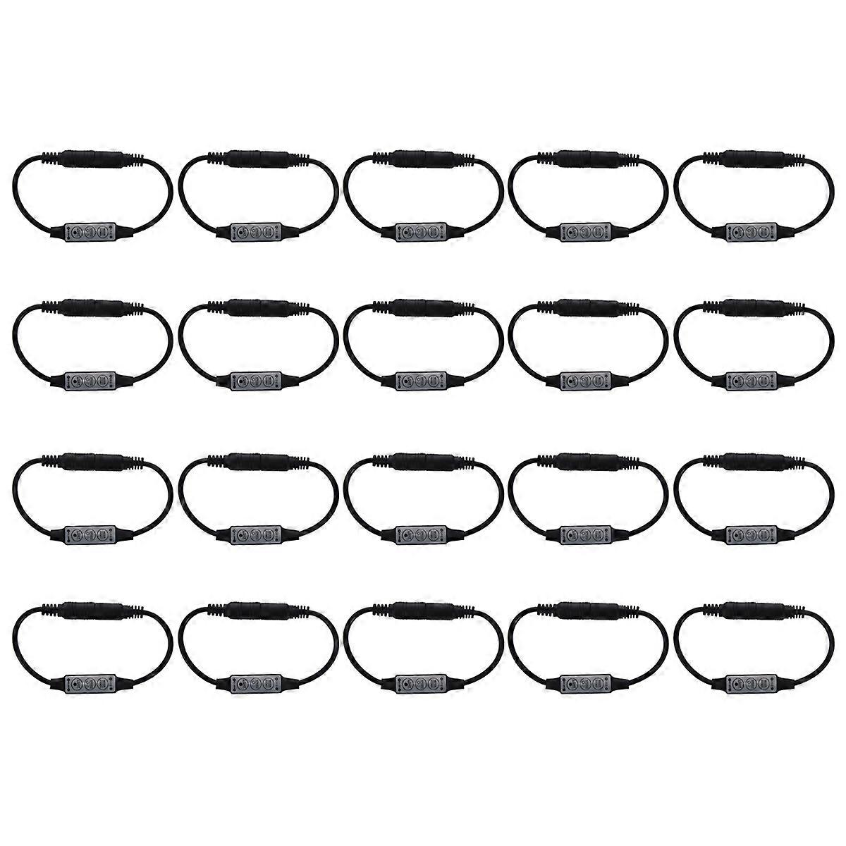 20X Low-Profile Inline Controller Mini 3 Key Dimmer Switch for LED Strip Light Black