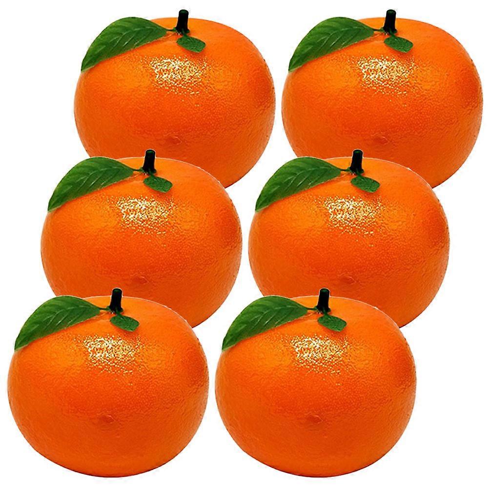 6pcs Artificial Oranges Fake Fruit Photo Props Orange Simulation Foams