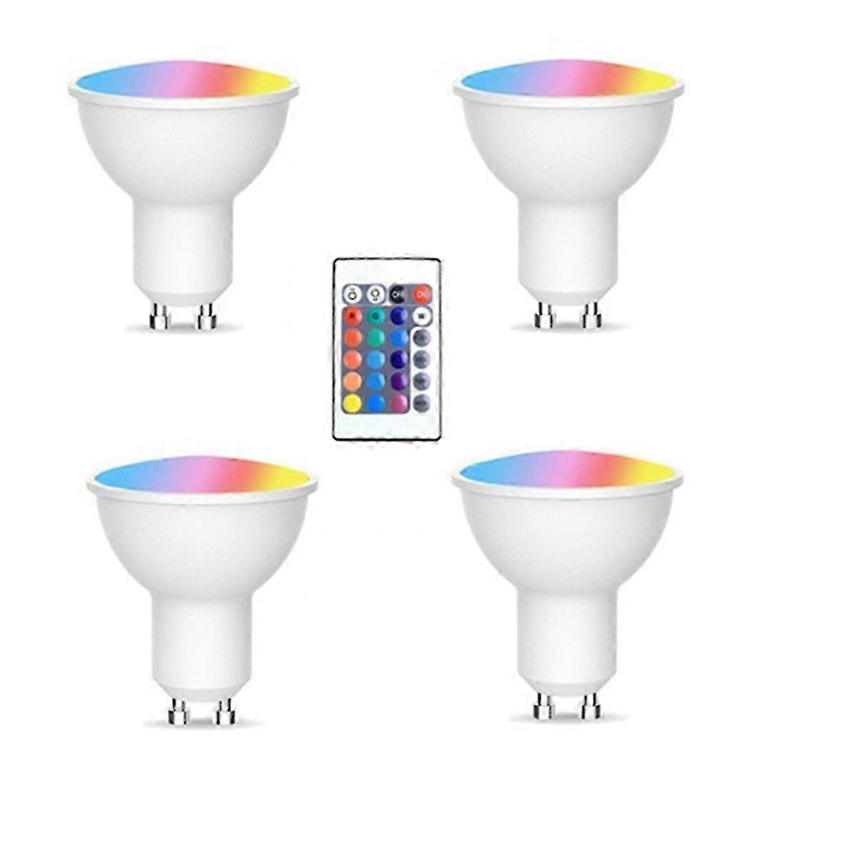 4pcs Gu10 Bulbs And 1remote Control With Memory Function 17colors Changeable Spot Ligh 4dynamic Ligh
