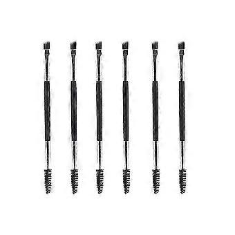 Set di pennelli per sopracciglia a doppia impugnatura da 6 pezzi con pettine angolato e bobina per una perfetta applicazione dell'eyeliner