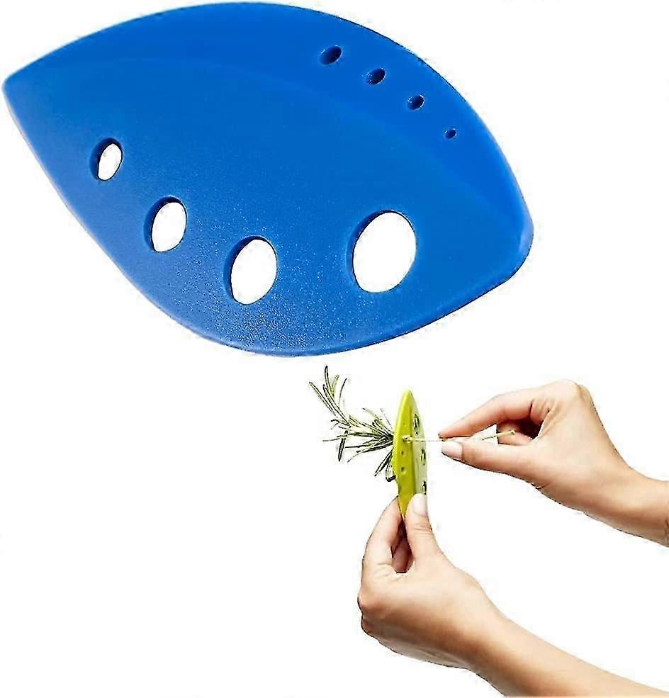 3 PCS Safety Herb Stripper Plastic Edge Vegetable Leaf Separator Herb Stripping Tool,Blue