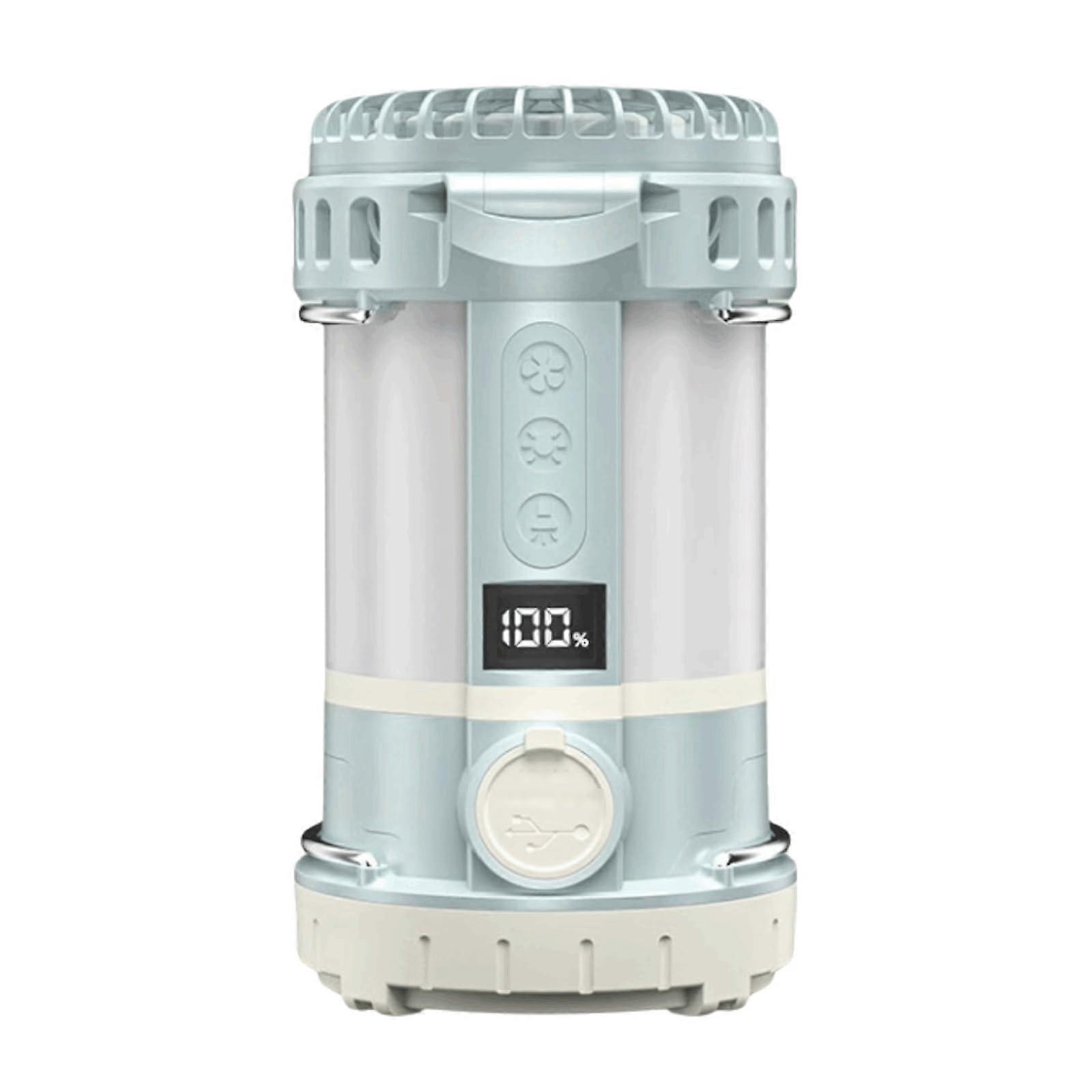 Portable Rechargeable Fan Light for Camping 120Degrees Adjustable Fan 4 Modes LED Lights Digital Display Outdoor Gear Multicolor