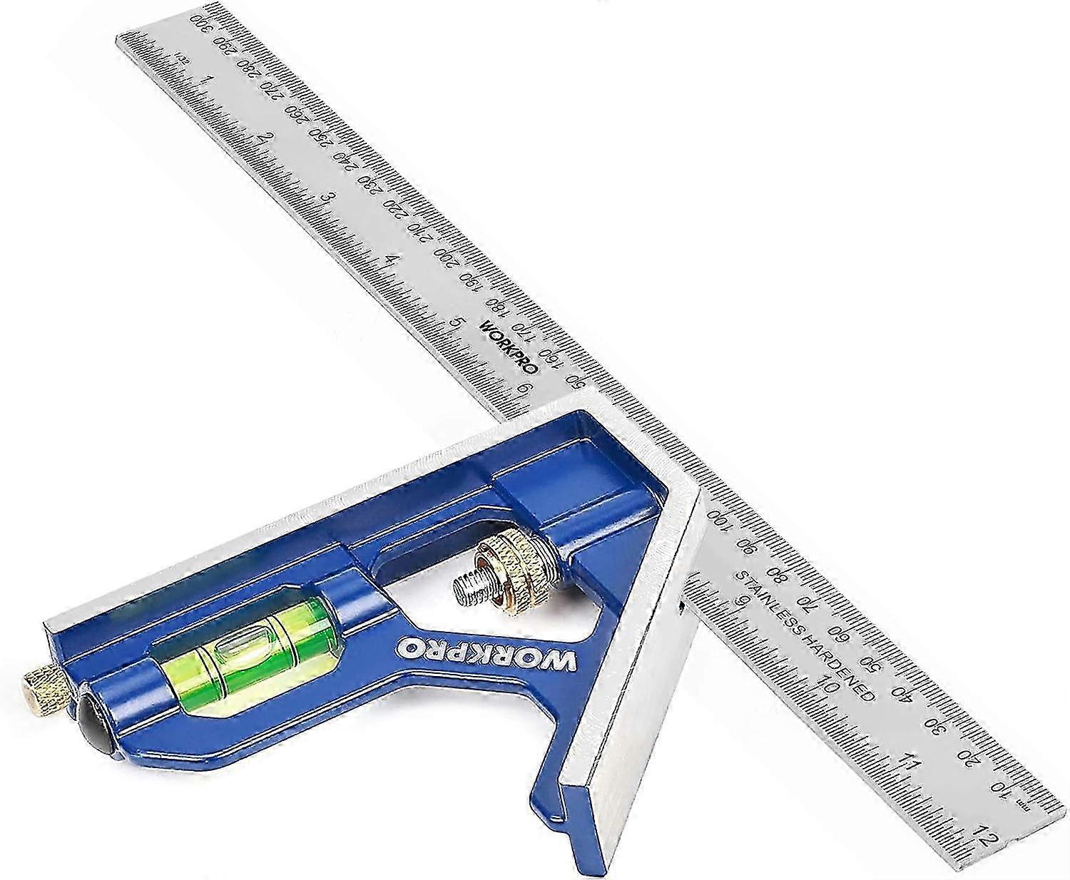 Combination Square, 300Mm Stainless Steel Combination Square, Ideal For Measuring, Marking