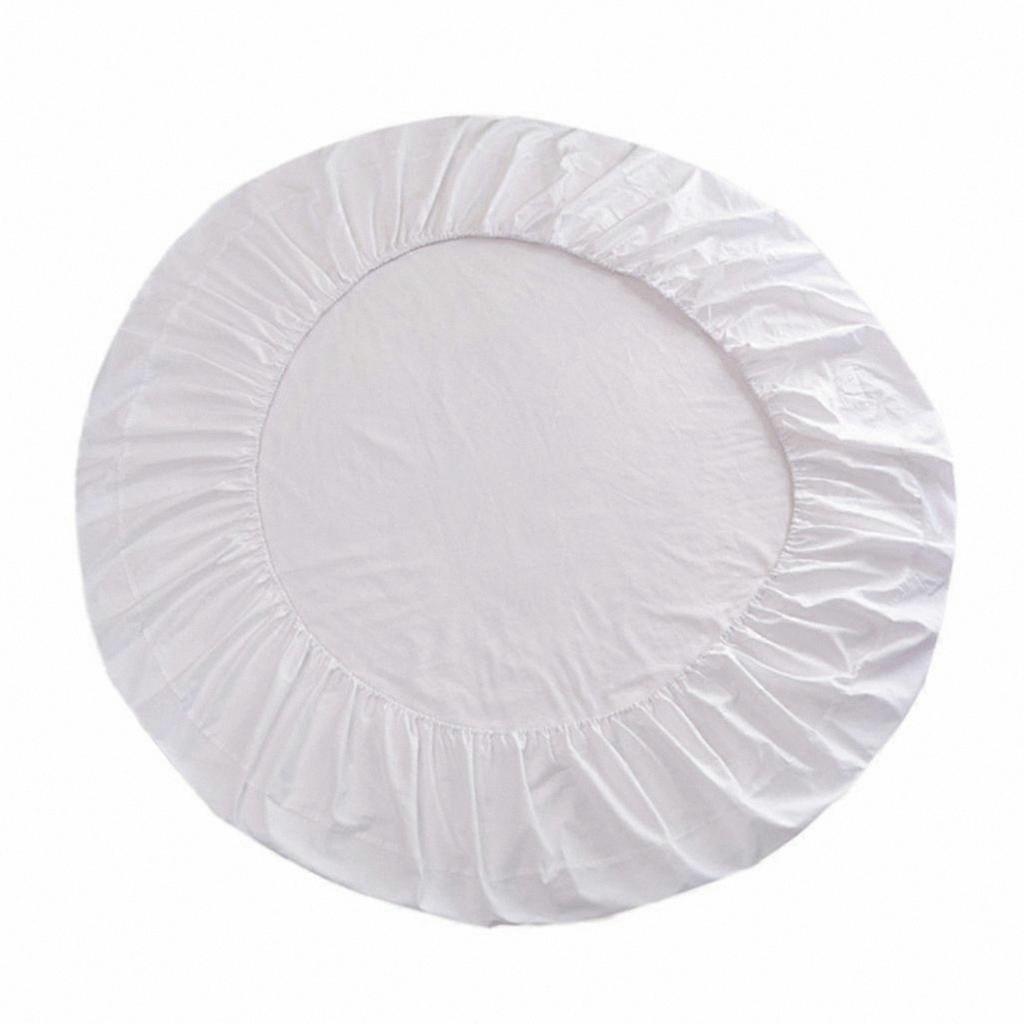 Soft Solid Color Round Fitted Sheet for Hotel and Home Use - Breathable Bedding Solution