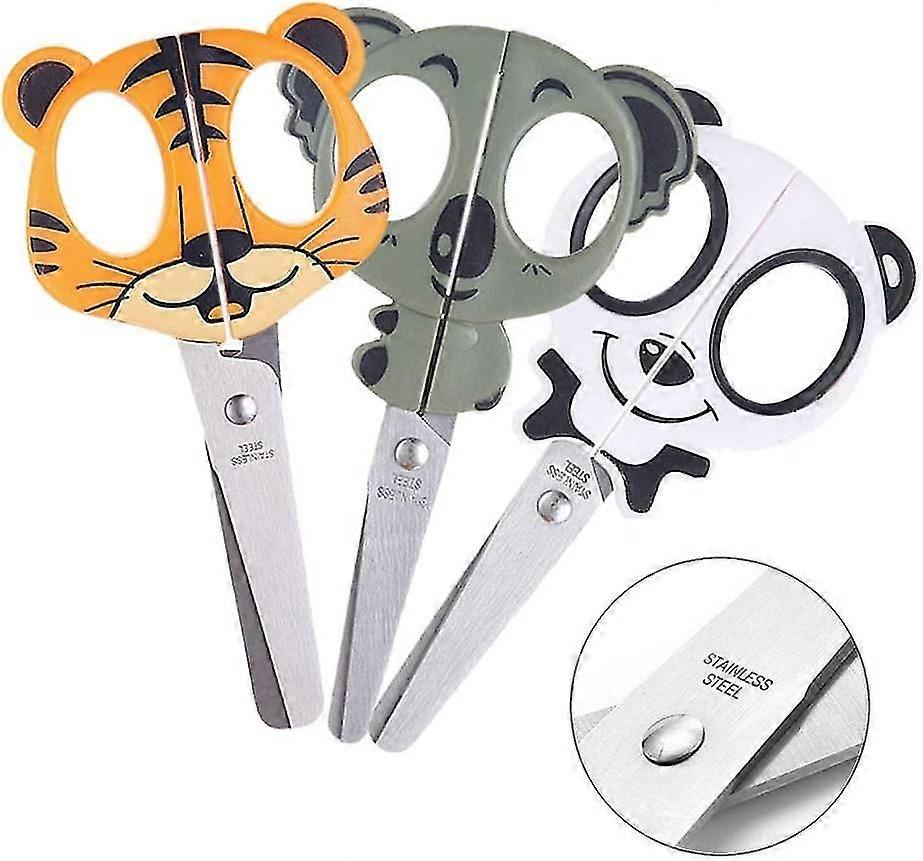 3 عبوات مقص حرفية للأطفال مع مقص مدرسي أمان باليد اليمنى باليد اليسرى