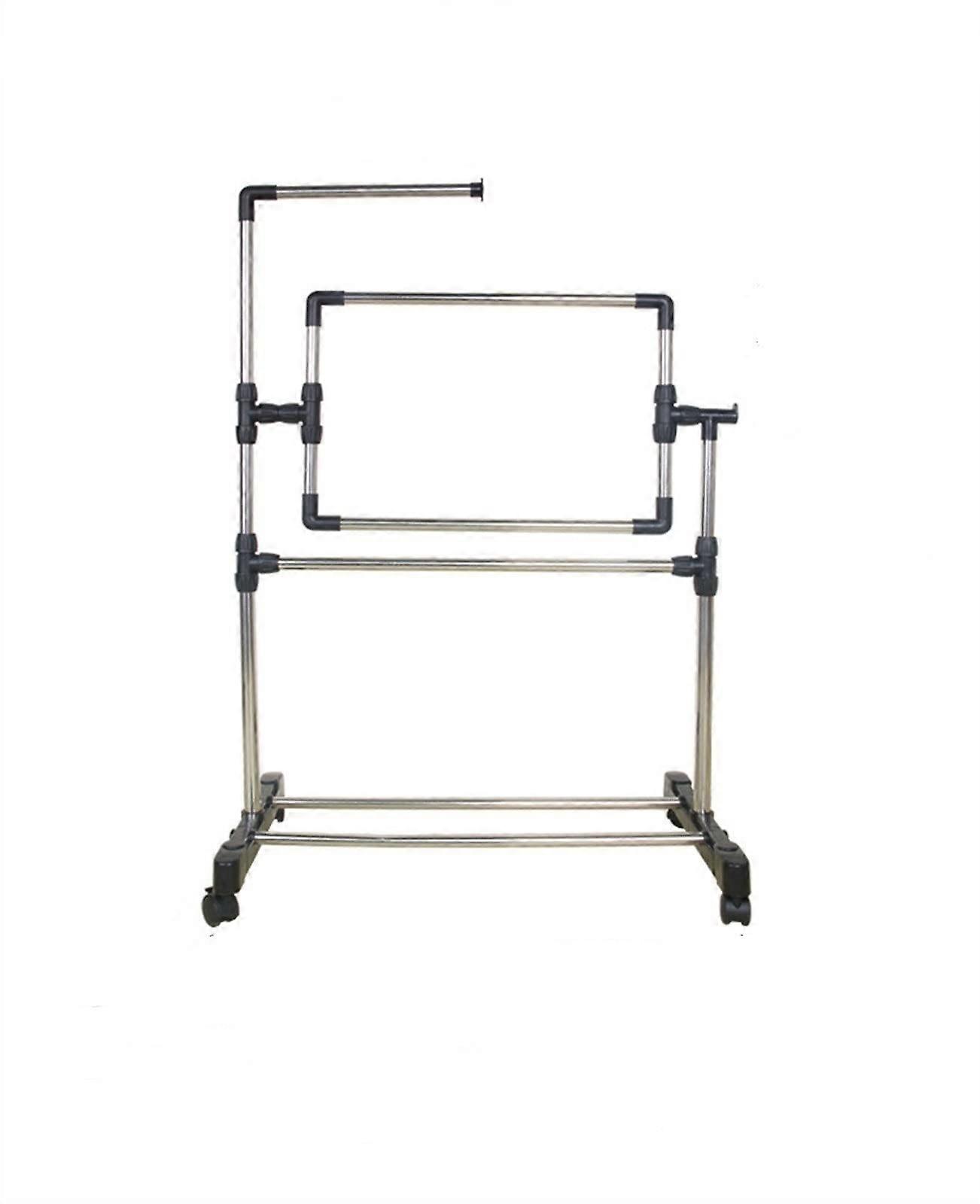 Stainless Steel Adjustable Height Embroidery Stand 360 Degree Rotatable Cross Stitch Frame Compatible With Lap Table