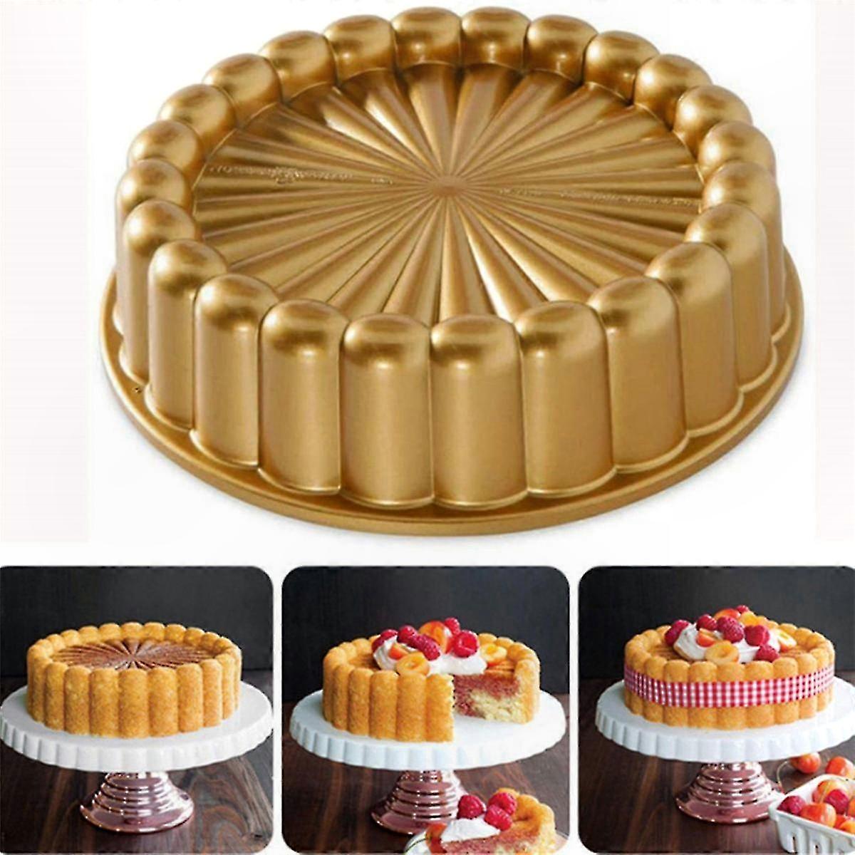 Nonstick Fluted Cake Pan, 9.4 Inch Baking Pan for Desserts