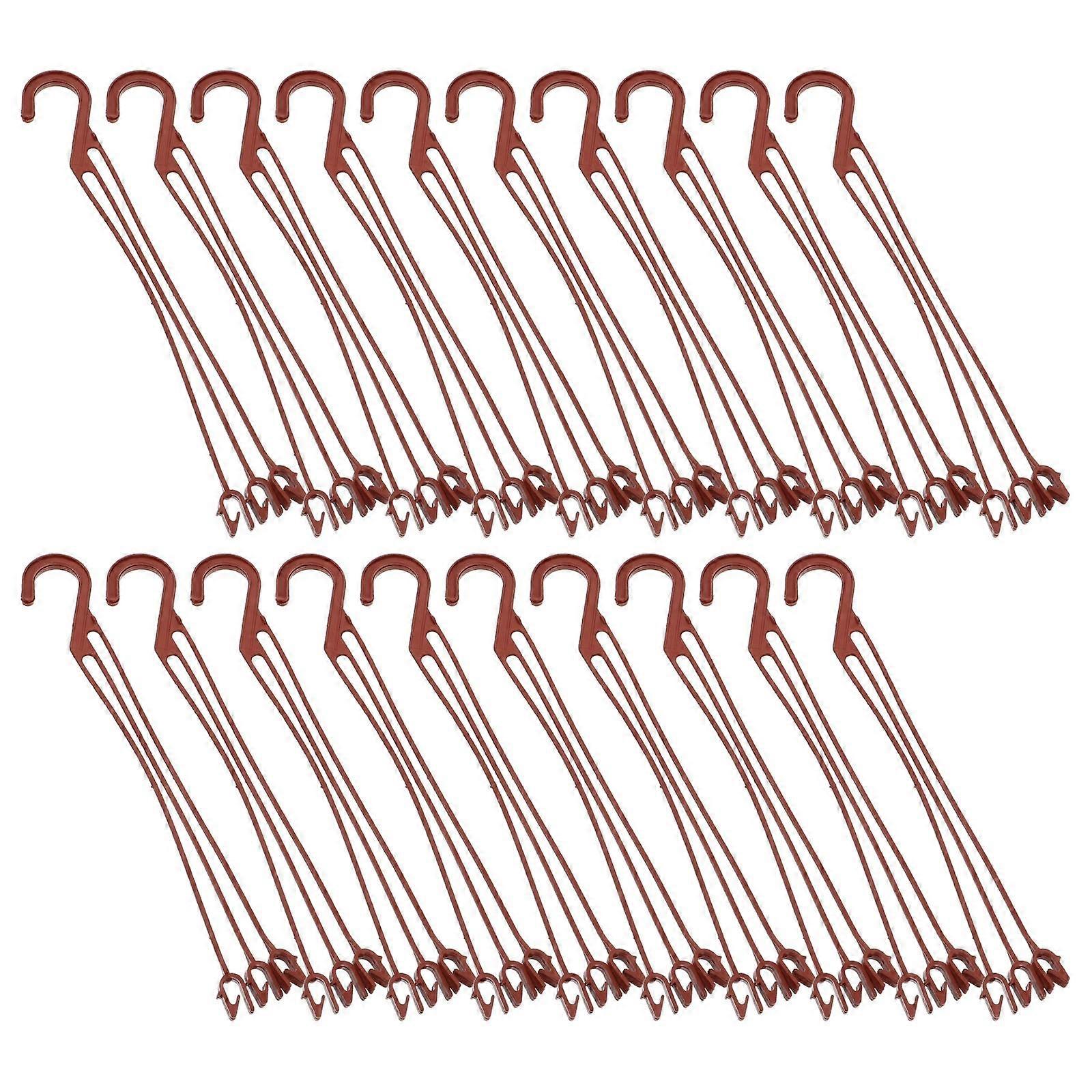 Flower Pot Hanging Bracket Hanging Basket Replacement Hooks for Coffee Plastic Load-Bearing Homeowners 50Pcs