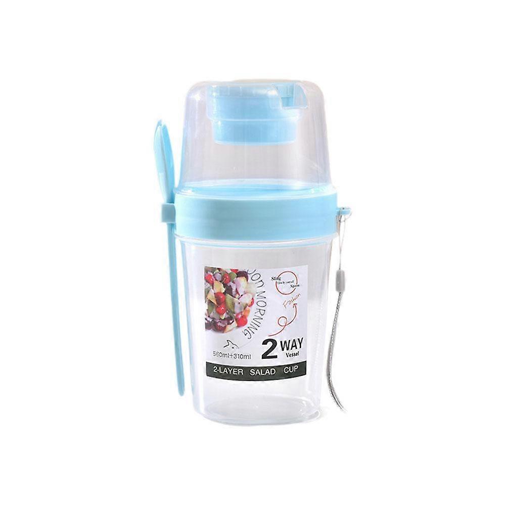 Breakfast Salad Cup Oat Cup Portable Fruit and Vegetable with Fork Lid Yogurt