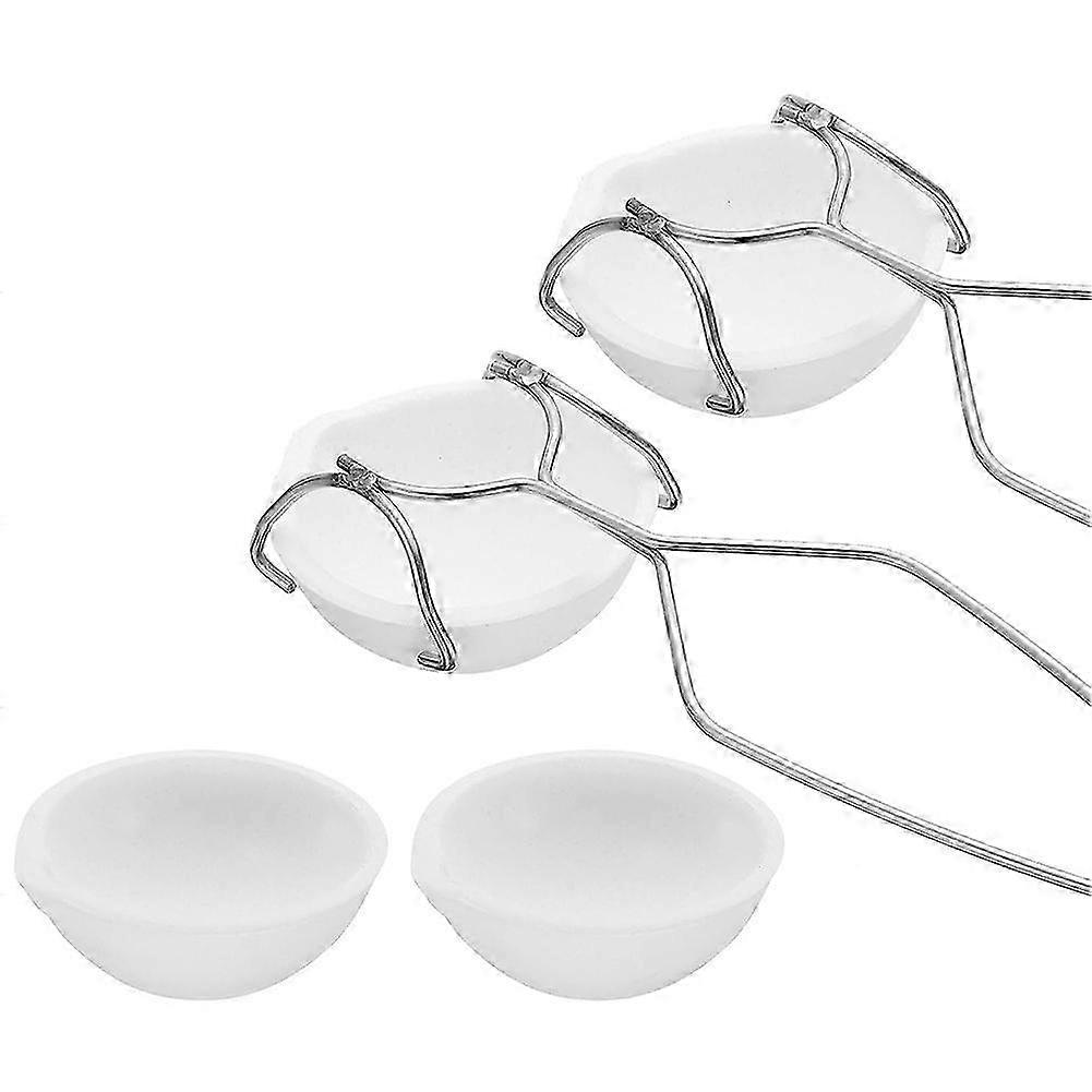Small Ceramic Crucible Dish Cup Set with Whip Tongs Handle: Quartz Kit for Melting