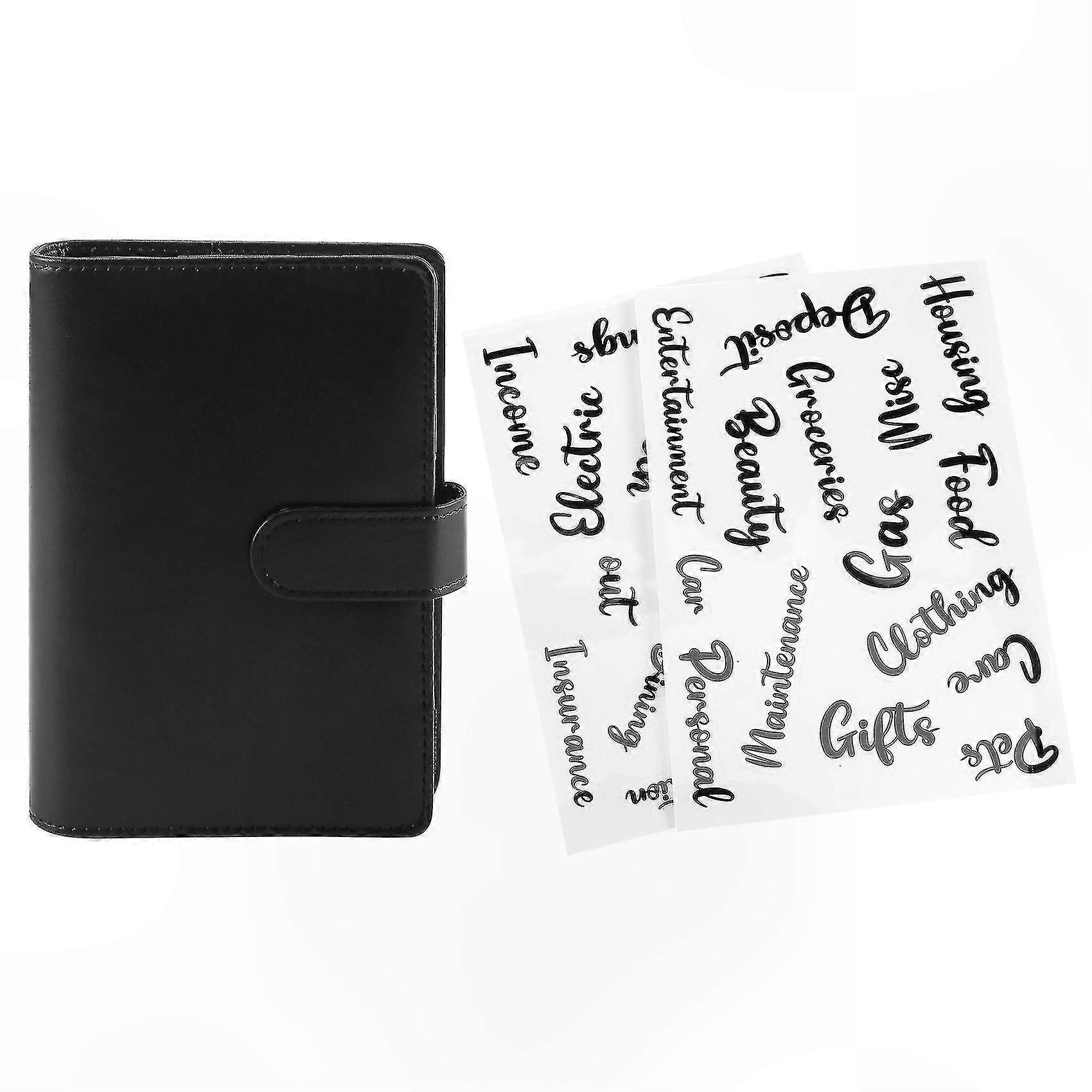 PU Cash Envelope Wallet with Budget Planner, A6 Binder for Financial Organization, Savings Notebook