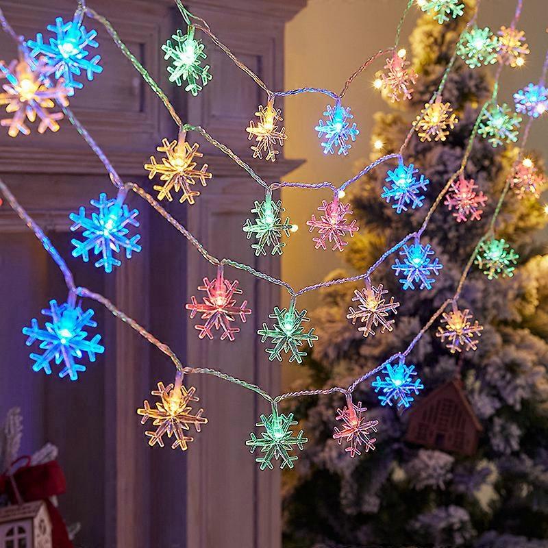 Christmas decoration snowflake small colored lights flashing lights string lights full of stars light string led net celebrity star light st