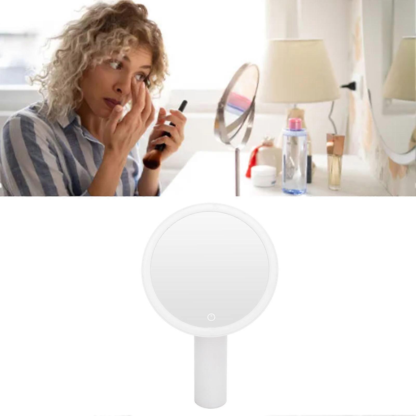 Desktop LED Makeup Mirror 3 Color Temp, Dimmable, 23.2x37.2cm White